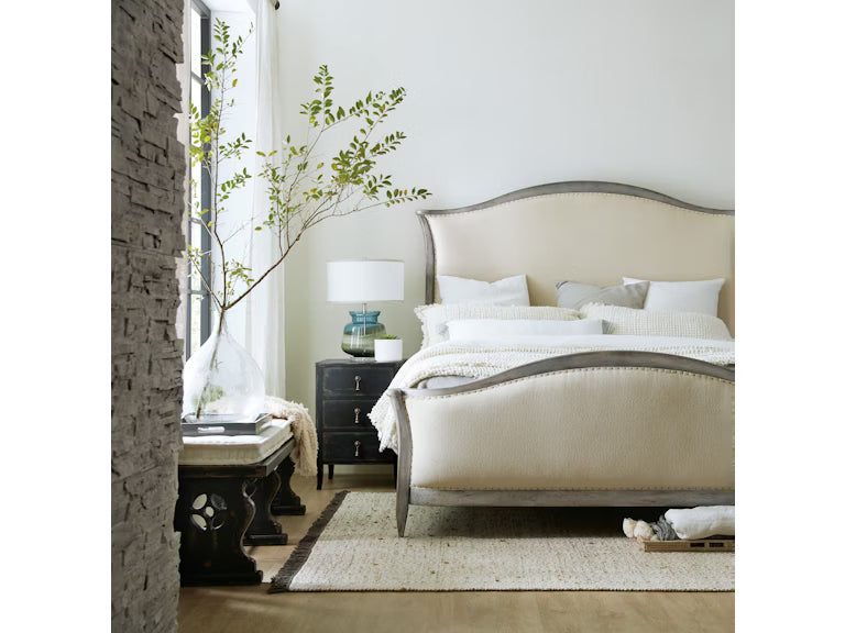 Ciao Bella King Upholstered Bed - Speckled Grey