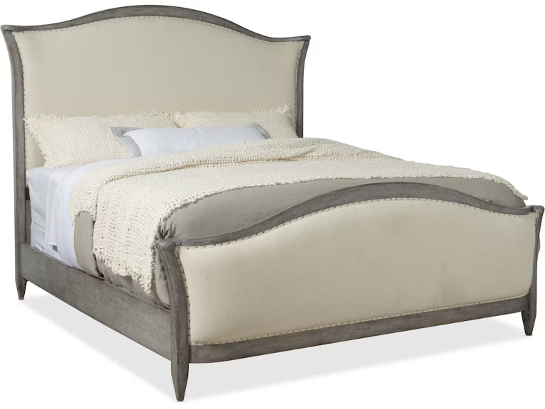 Ciao Bella King Upholstered Bed - Speckled Grey
