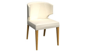 Upholstered Dining Chair with Curved Back