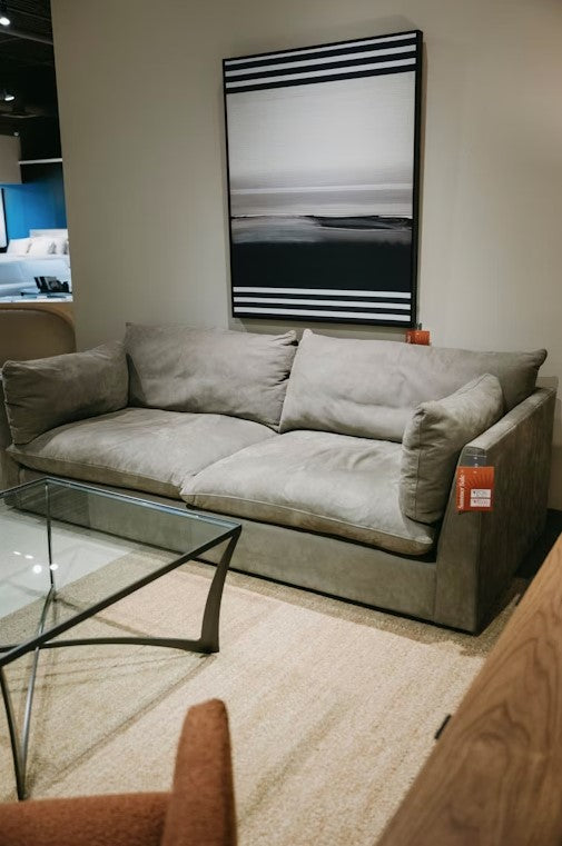 Grand Leather Stone Gray Sofa