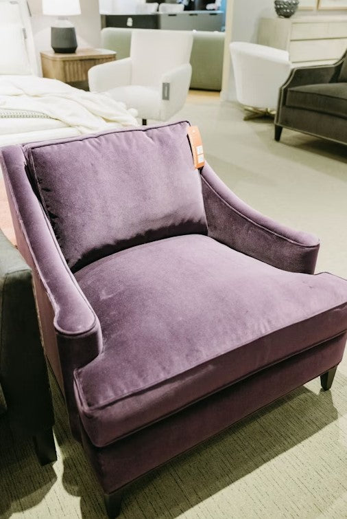 Upholstered Aubergine Arm Chair
