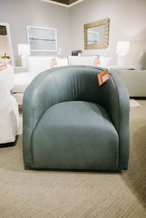 Laguna Dove Leather Swivel Chair