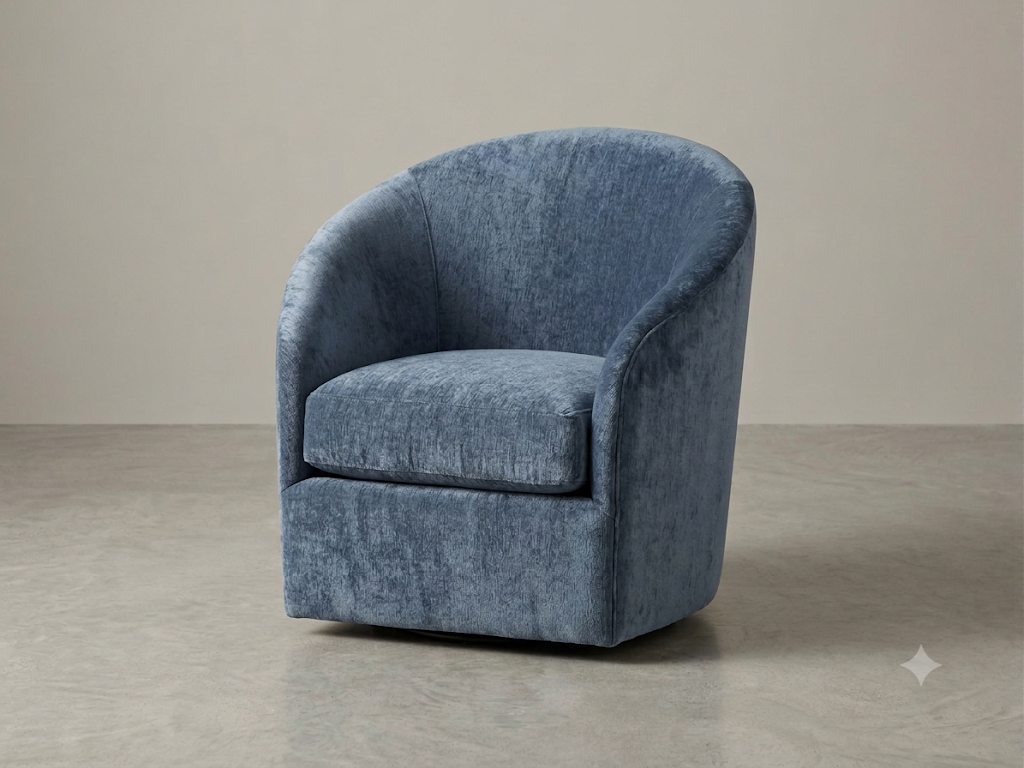 Swivel Chair in Indigo