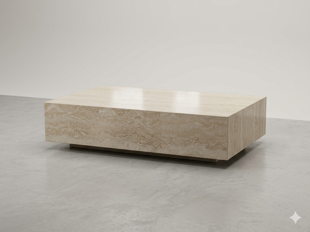 Boxstone Travertine Cocktail Table