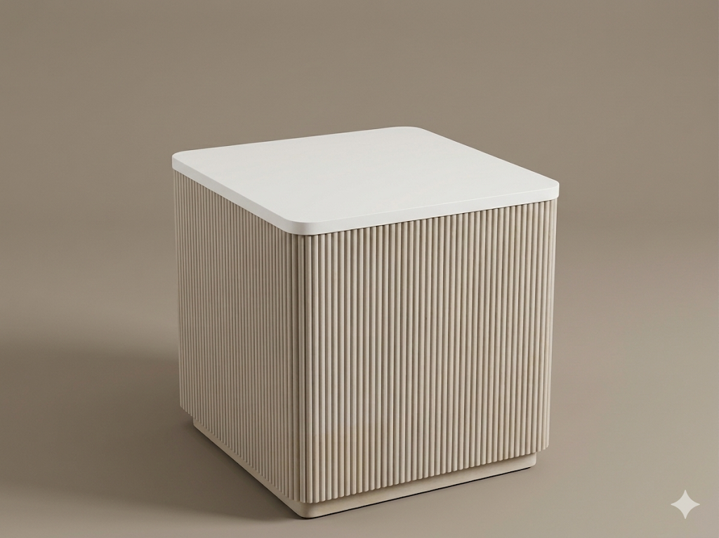 Colonnade Square Faux Stone End Table