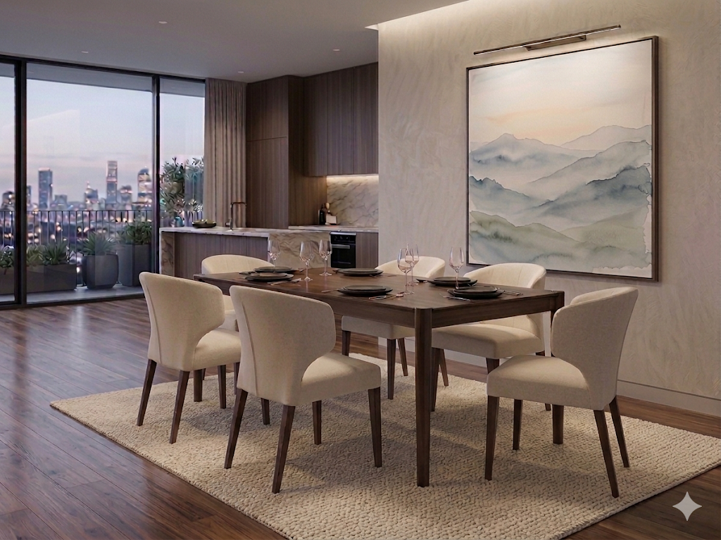 Rectangular Solid Wood Dining Table with Leaf