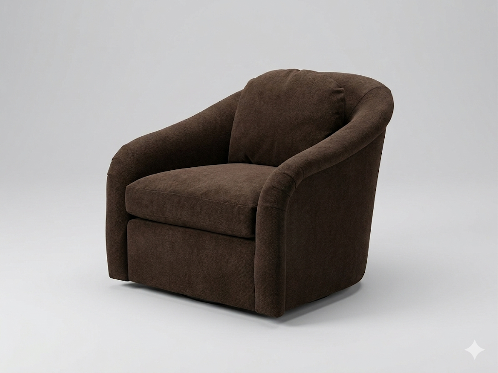 Swivel Chair with Rounded Arms