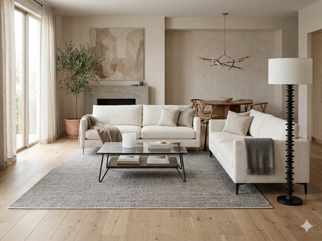 Modern Two Seat Sofa with Metal Legs