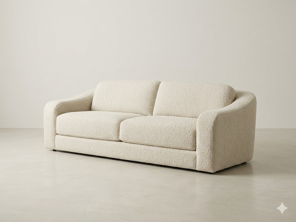 Two Seat Sofa with Curved Arm
