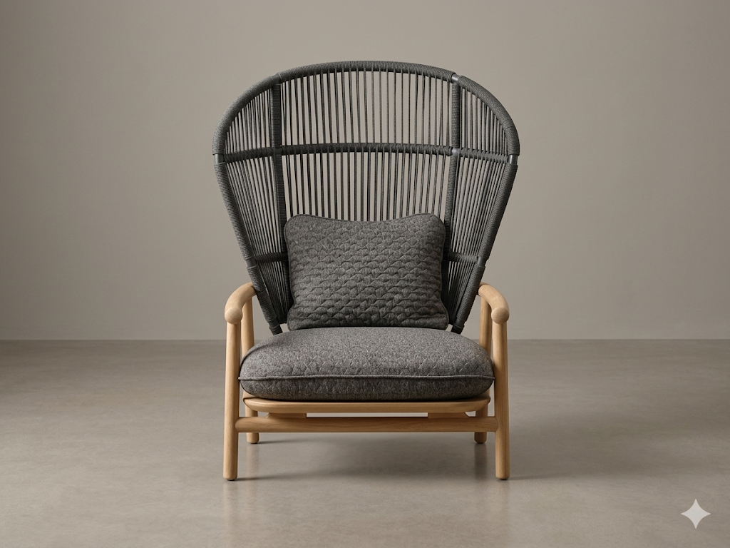 Fern High Back Chair with Cushion Set - Outdoor